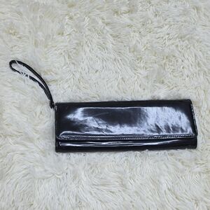 Nordstrom Black and Gold Patent Leather Clutch